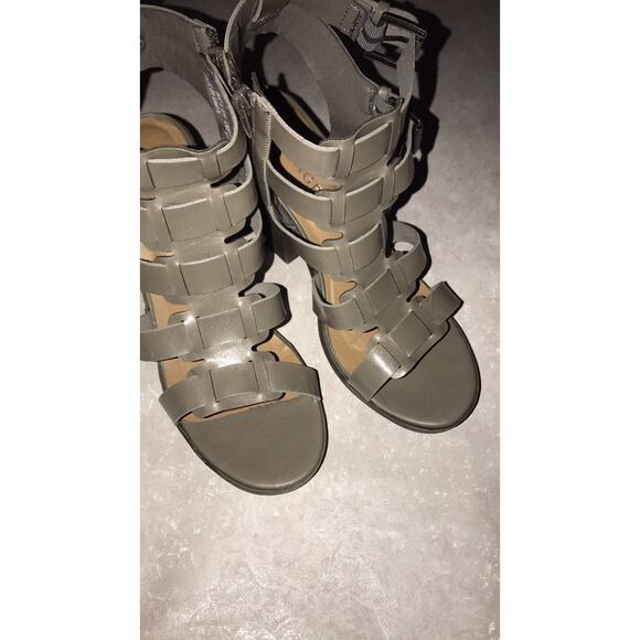 Rampage Womens Black Moda Open Toe Gladiator Zip Up Block Heels Size 9 Jeana - Picture 1 of 9